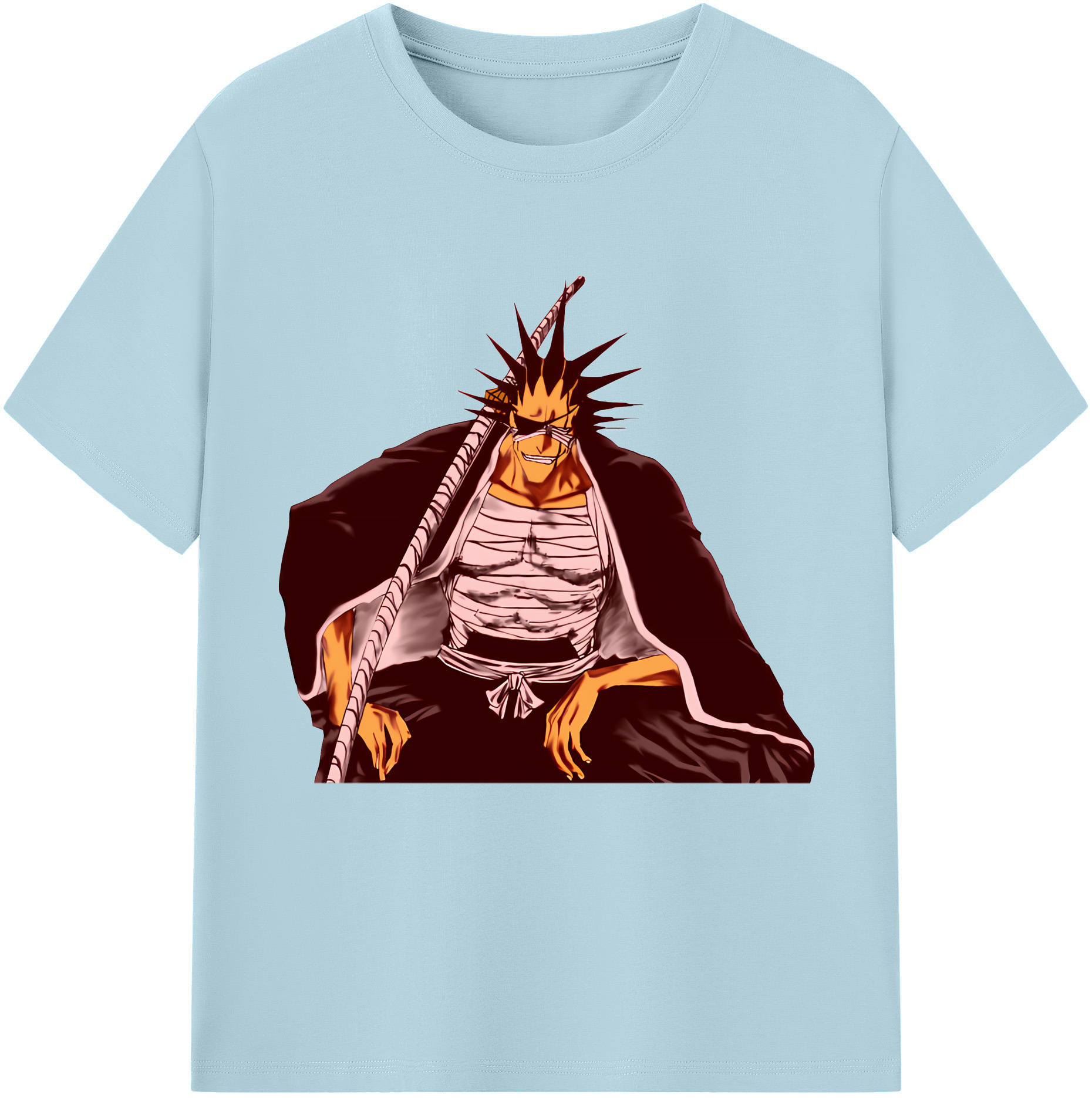（画像用） ブリーチ ざらき けんぱち BLEACH Zaraki Kenpachi 綿100％半袖Tシャツ（フロントプリント）